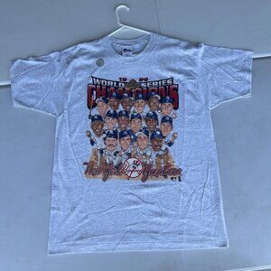1996 Yankees World Series Tee Pro Player L Derek Jeter Rookie NOS Single Stitch